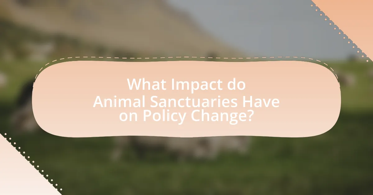 What Impact do Animal Sanctuaries Have on Policy Change?